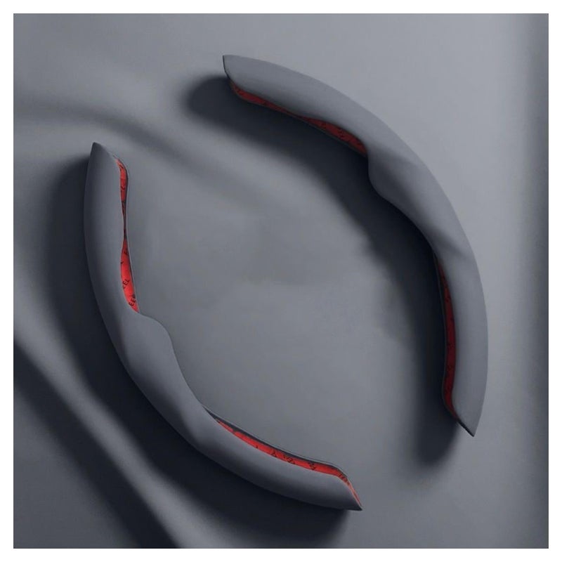 نوفولان غطاء عجلة قيادة السيارة من NOVOLAN، لطيف على البشرة، ملمس سائل، مناسب لجميع فصول السنة، يمتص العرق، غير قابل للانزلاق، رفيع للغاية، مناسب للرجال والنساء، تصميم مقعر ومحدب، سهل التنظيف (رمادي) - Image 1