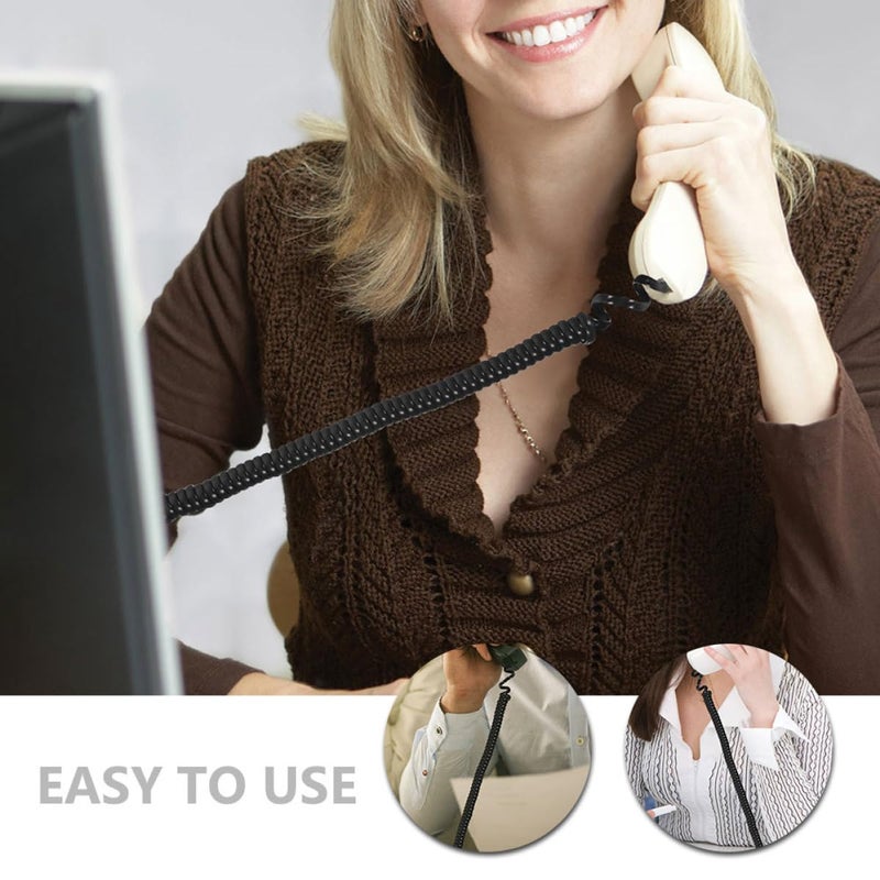3pcs Coiled Telephone Cord for Home Office Use Sturdy Spiral Receiver Line Compatible with Corded Phones - Image 4