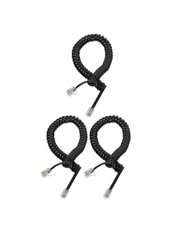 3pcs Coiled Telephone Cord for Home Office Use Sturdy Spiral Receiver Line Compatible with Corded Phones - Image 1