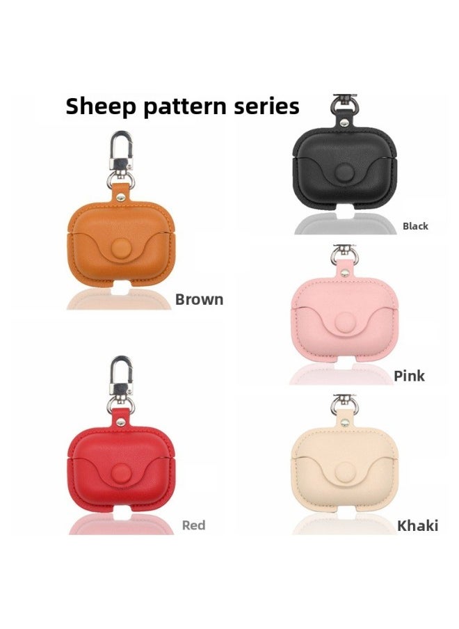Generic - For Airpods 4 Protective Cover For Apple Earphone Case 123 Generation Airpods Pro/pro2 Earphone Leather Case New-Color:Lamb Print-Khaki-Applicable Model:for Airpods 4 - Image 1