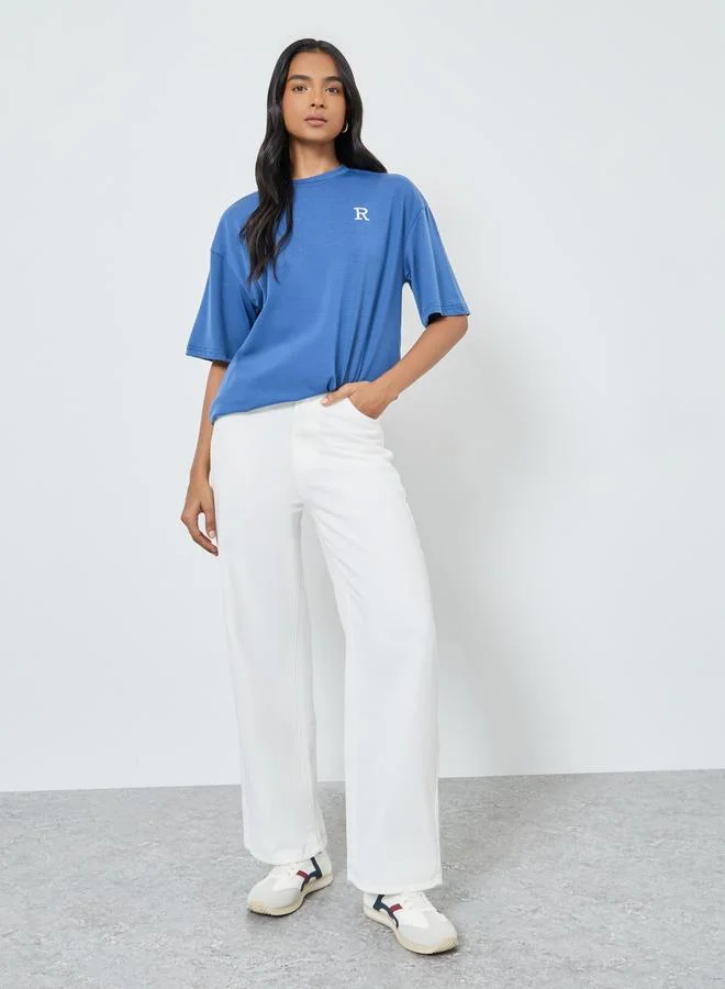 تايك تو Take Two Solid Mid Rise Relaxed Fit Jeans