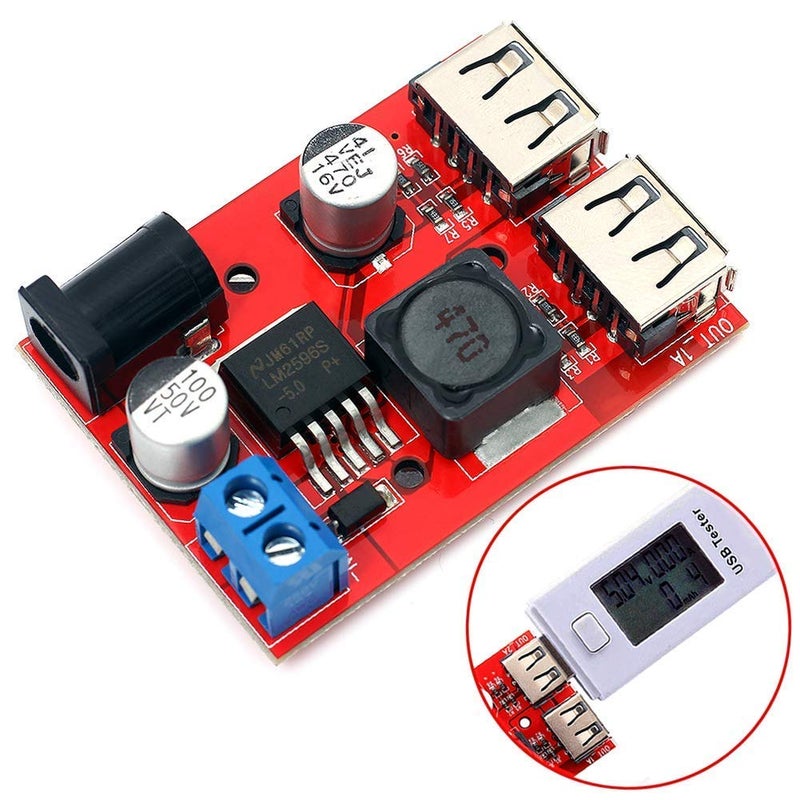 REES52 REES52 LM2596 LM2596S Dual USB DCDC 9V 12V 24V 36V to 5V 3A Step Down Buck Converter Board Car Charger Solar Power Supply Module - Image 3
