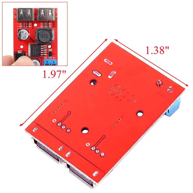 REES52 REES52 LM2596 LM2596S Dual USB DCDC 9V 12V 24V 36V to 5V 3A Step Down Buck Converter Board Car Charger Solar Power Supply Module - Image 4