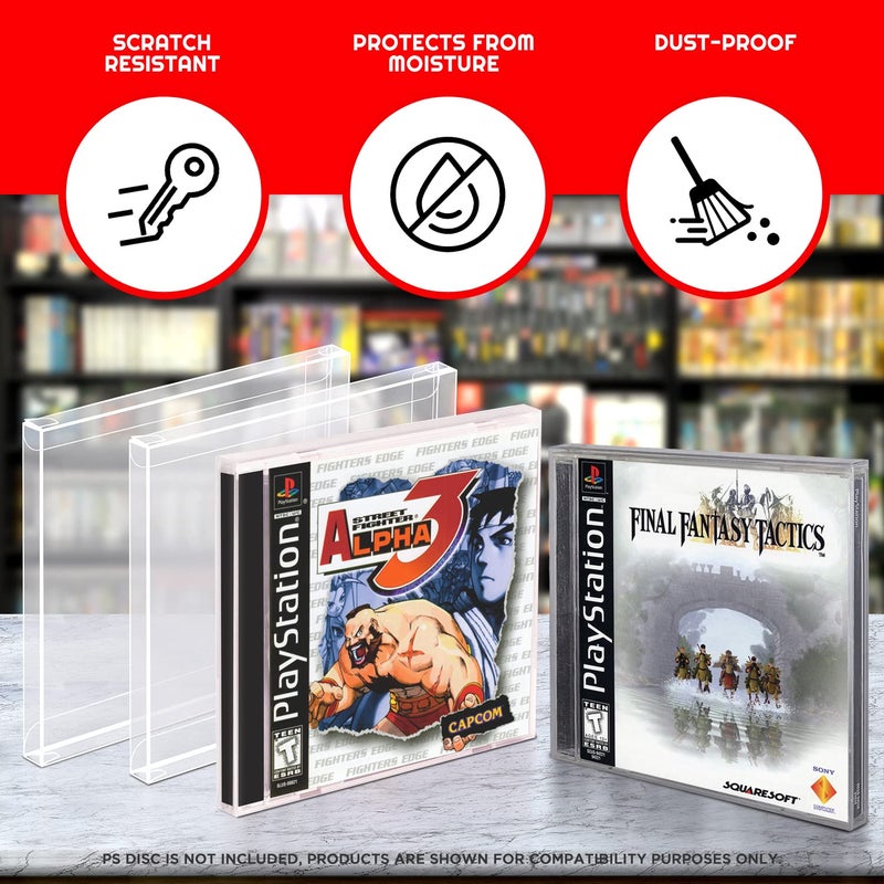 EVORETRO Game Box Protector Compatible with CD Jewel Games, PS1 Games Clear Case - 0.35MM Bulk retail bags Game Storage Case - Retro gaming console partner for retro game system collection (pack of 25) - Image 3