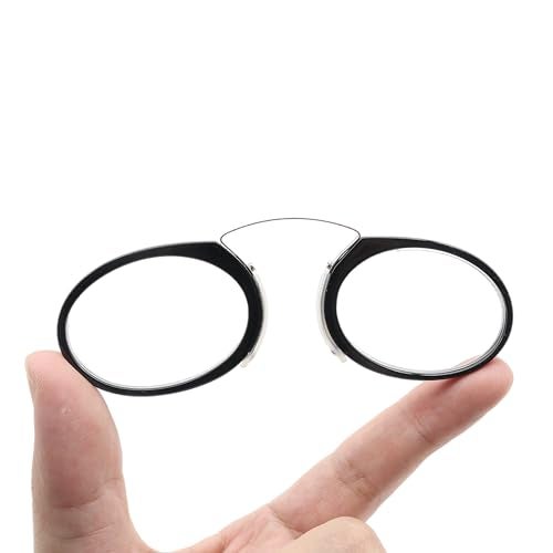 COVESATO Mini Armless Reading Glasses for Men Women Slim Thin Clip on Nose Readers with Small Portable Case(3 Pairs,1.00) - Image 5