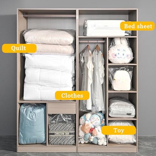 LonlyEagle 4 Pcs Large Clear Plastic Bags, 40" x 60" Dustproof Large Storage Bags, Moistureproof Giant Extra Luggage Storage Bags for Luggage, Suitcase,Furniture(Include 4 Ribbons) - Image 5