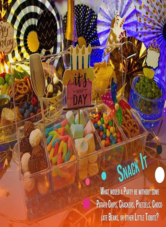 AMERTEER Ice-Chilled Condiment Caddy with 5 Removable Containers – Serving Tray for Bar Accessories, Fruits & Toppings - Image 5