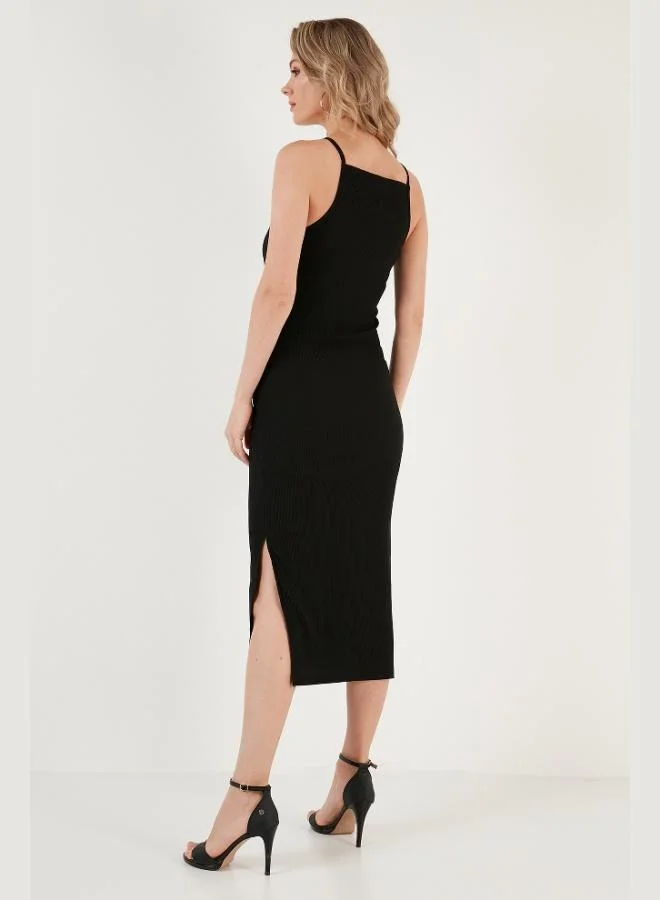 Lela  Lela Strappy Fitted Midi Dress with Slit for Women DRESS 5865573 for Women | Best Price UAE