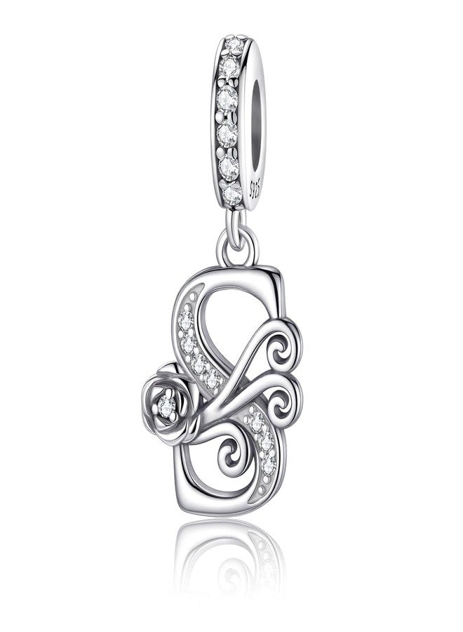 ChenYuTe Suitable for Pandora Bracelet Letter Charms, Romantic Rose Charms, Jewelry Gifts for Yourself, Mom, Daughter, Girlfriends - Image 1
