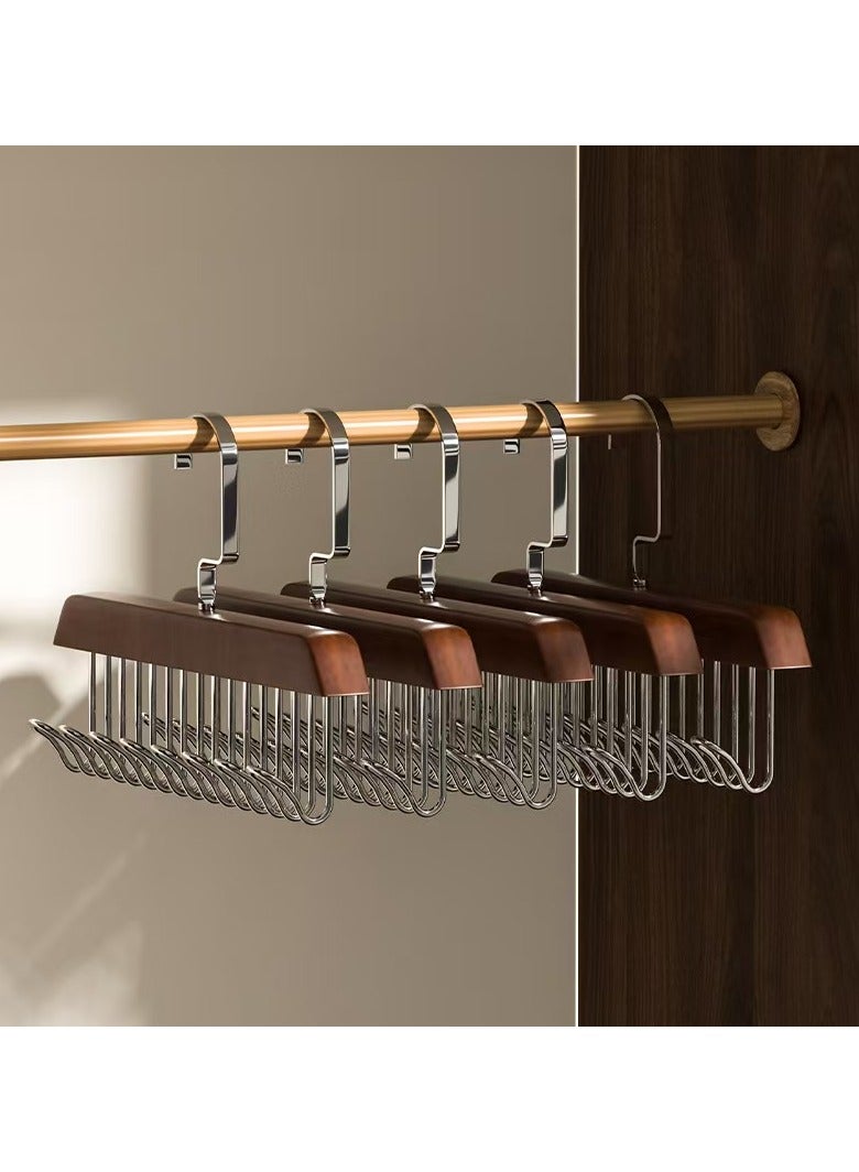 Anti slip multi hook hanger, 360 degree 8-hook space saving hanger, multifunctional anti slip storage hanger, multi hook hanger, tie, scarf, socks, 5-piece set  - Image 5