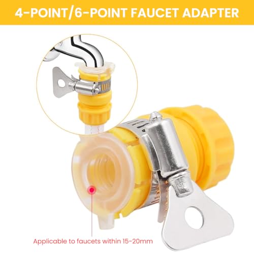HASTHIP® Hose Adapter for Faucet 2pcs Gardening Hose Connectors for Faucet 2 in 1 Universal Hose Connector for 1/2-inch & 3/8-inch Standard Faucet Fitting - Image 5