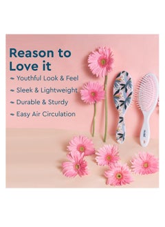 GUBB GUBB Tropical Bloom Oval Hair Brush For Women & Men | Straightens & Detangles Curly Hairs | Faster & Easier Detangle Wet or Dry Hair | Reduces Hair Breakage and Promotes Hair Growth | Suitable For All Hair Types | Hair Brush for Men & Women  - Image 4