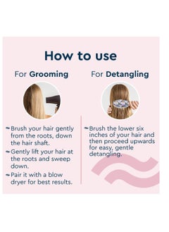 GUBB GUBB Tropical Bloom Oval Hair Brush For Women & Men | Straightens & Detangles Curly Hairs | Faster & Easier Detangle Wet or Dry Hair | Reduces Hair Breakage and Promotes Hair Growth | Suitable For All Hair Types | Hair Brush for Men & Women  - Image 5