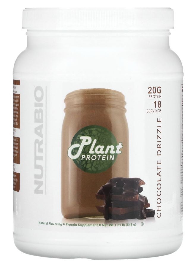NutraBio Plant Protein Chocolate Drizzle  1.21 lb (548 g)