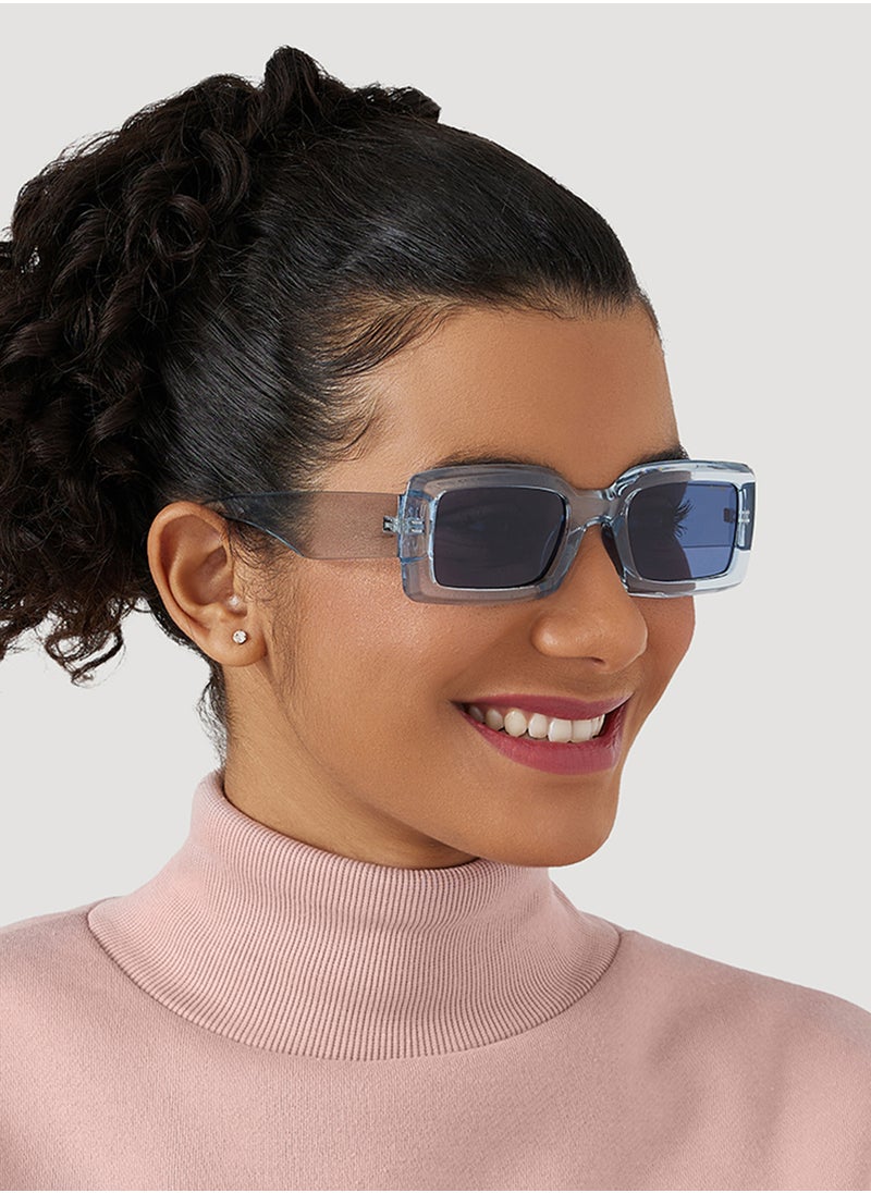 Blackout Zen,Women Sunglasses, Rectangle Sunglasses, UV Protection: UV400 (Blue,Blue)  - Image 5