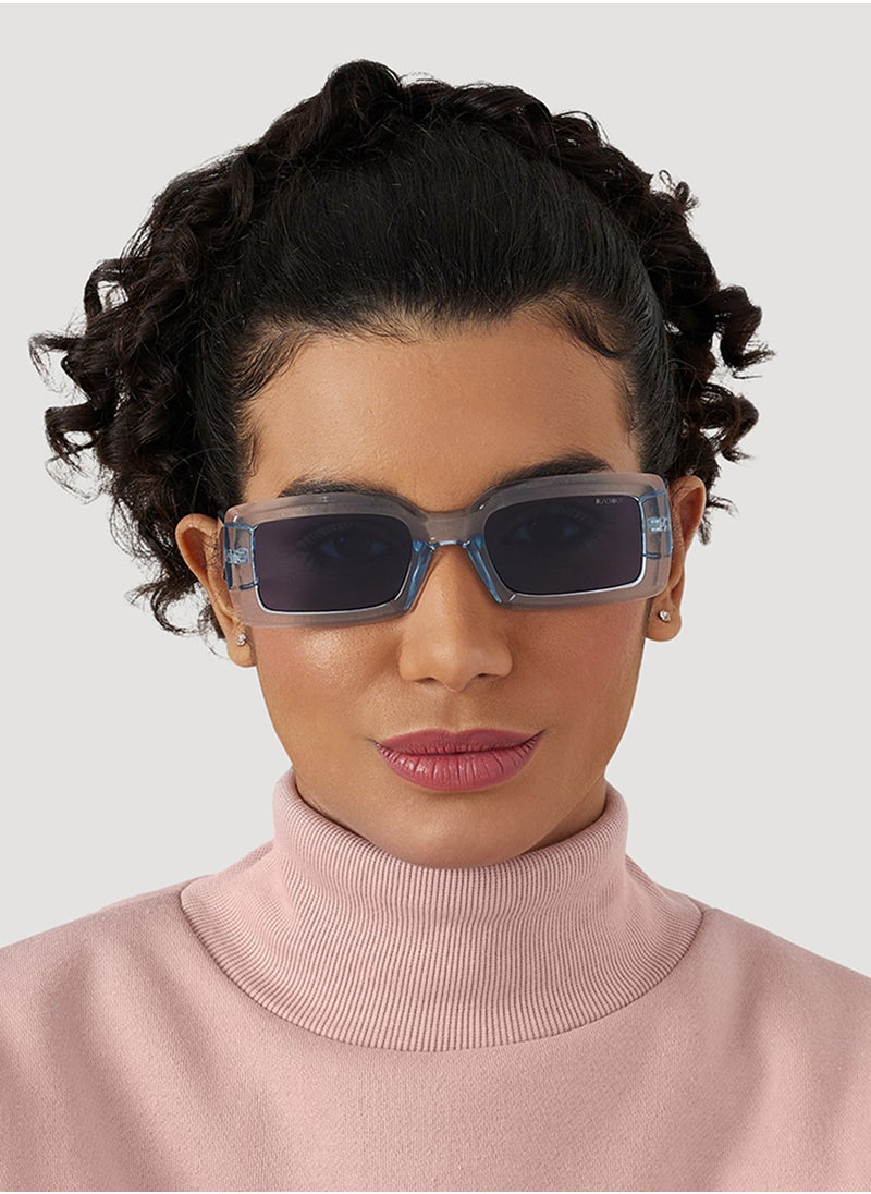 Blackout Zen,Women Sunglasses, Rectangle Sunglasses, UV Protection: UV400 (Blue,Blue)  - Image 4