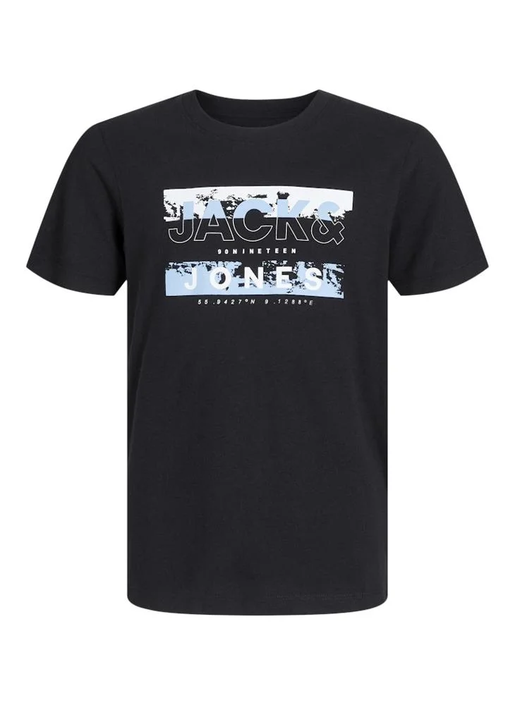 Jack & Jones Junior Kids Jcokonta  Crew Neck Short Sleeve Graphic T-Shirt