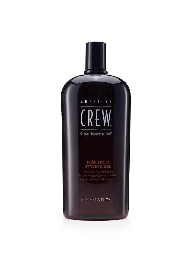 AMERICAN CREW Men's Hair Gel by American Crew, Firm Hold, Non-Flaking Styling Gel, 33.8 Fl Oz - Image 1