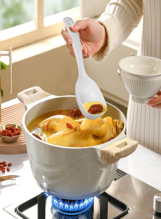 SHOWERORO 2Pcs Large Soup Ladle with Long Handle Ergonomic Porridge Spoon for Home Restaurant and Canteen Use Ideal for Soup Rice and More - Image 2