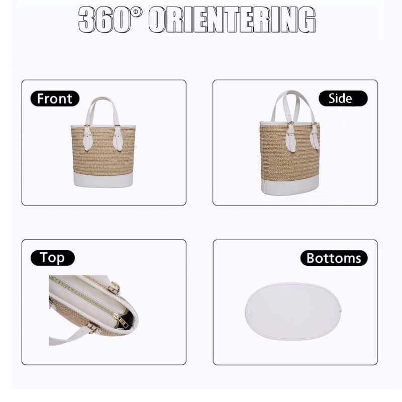 AISIWAN Trendy Womenâ€™s Straw Bucket Bag Straw Crossbody Bags For Women Summer Beach Clutch Travel Top-handle Shoulder Purse 2026 - Image 4