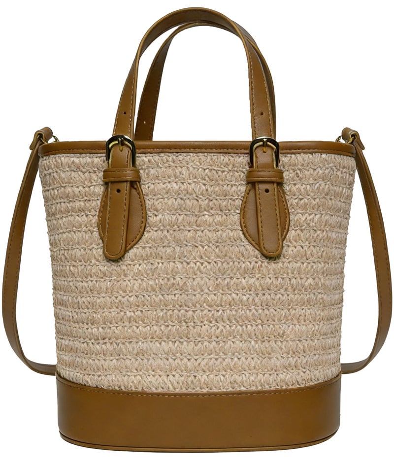 AISIWAN Trendy Womenâ€™s Straw Bucket Bag Straw Crossbody Bags For Women Summer Beach Clutch Travel Top-handle Shoulder Purse 2026 - Image 1