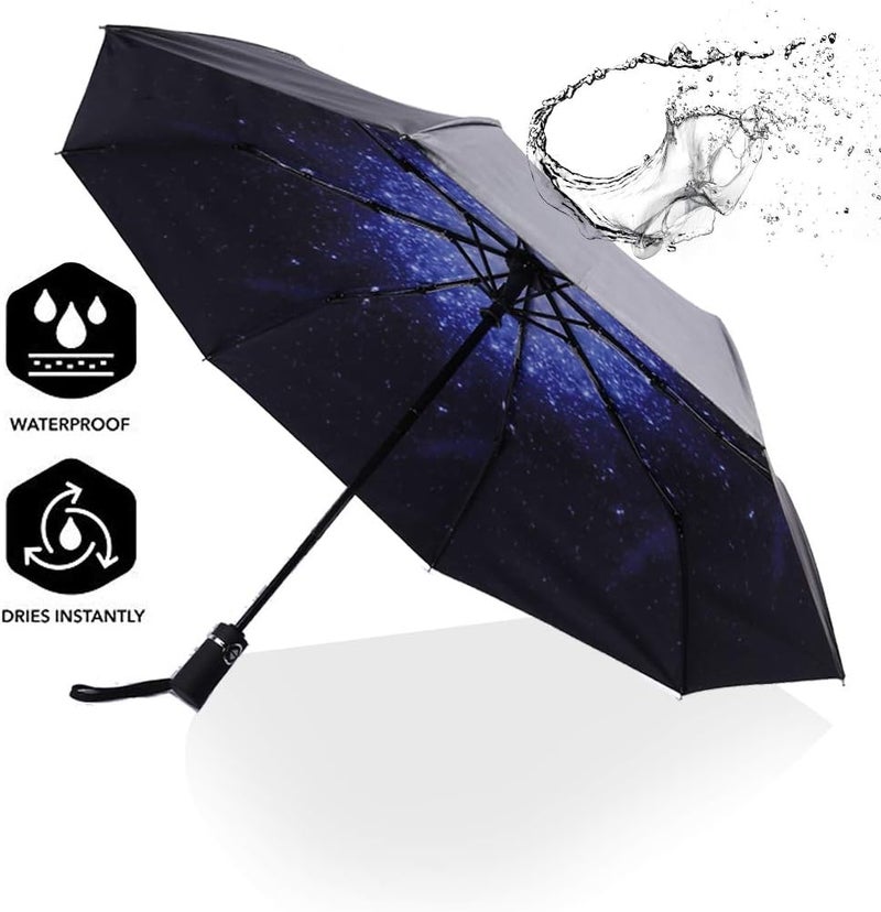 SY COMPACT Travel Umbrella - Windproof Automatic Compact Umbrella, Lightweight Waterproof Design for Backpack, Car & Purse - Image 2