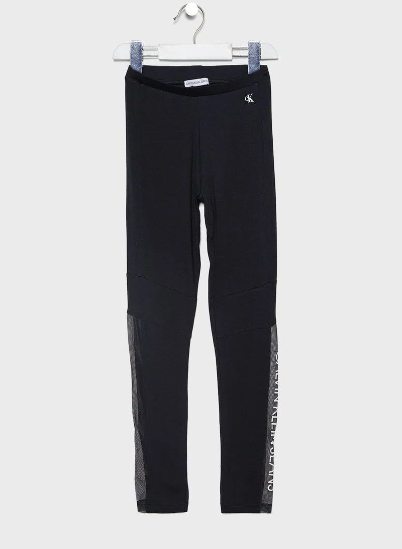 CALVIN KLEIN Kids Logo Seam Detail Legging