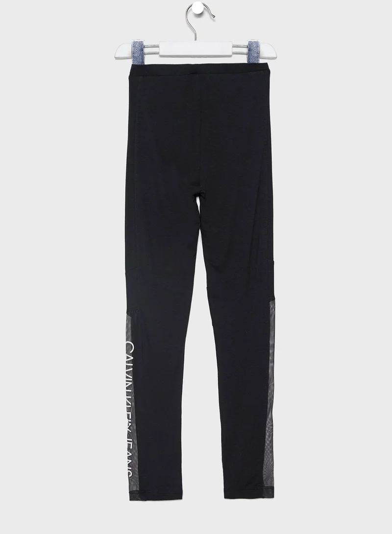 CALVIN KLEIN Kids Logo Seam Detail Legging