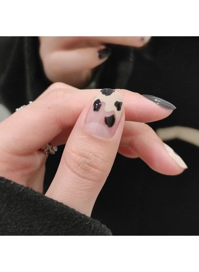 Goolsky Sweet Cool Cow Black Heart Press-on Nails - Edgy Daily & Streetwear Style for Fashion Enthusiasts - Image 3