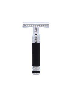 Edwin Jagger Edwin Jagger DES86RCBLAMZ Short Handled Classic Double Edge Manual EcoFriendly and Reusable Safety Razor for Men and Women for Shaving Cream or Soap Fits All DE Razor Blades Black Rubber Coated 