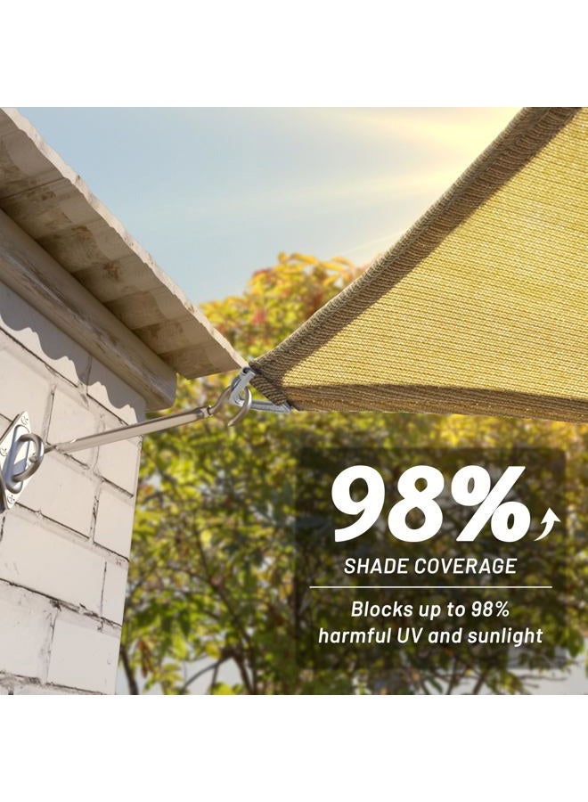 ShadeMart شراع ظل بيج مستطيل 12' × 16' ، درجة تجارية UPF50 ، مع زوايا وحواف معززة ، قماش ثقيل 260 GSM - ضمان 4 سنوات (نقدم أحجام مخصصة) - Image 5