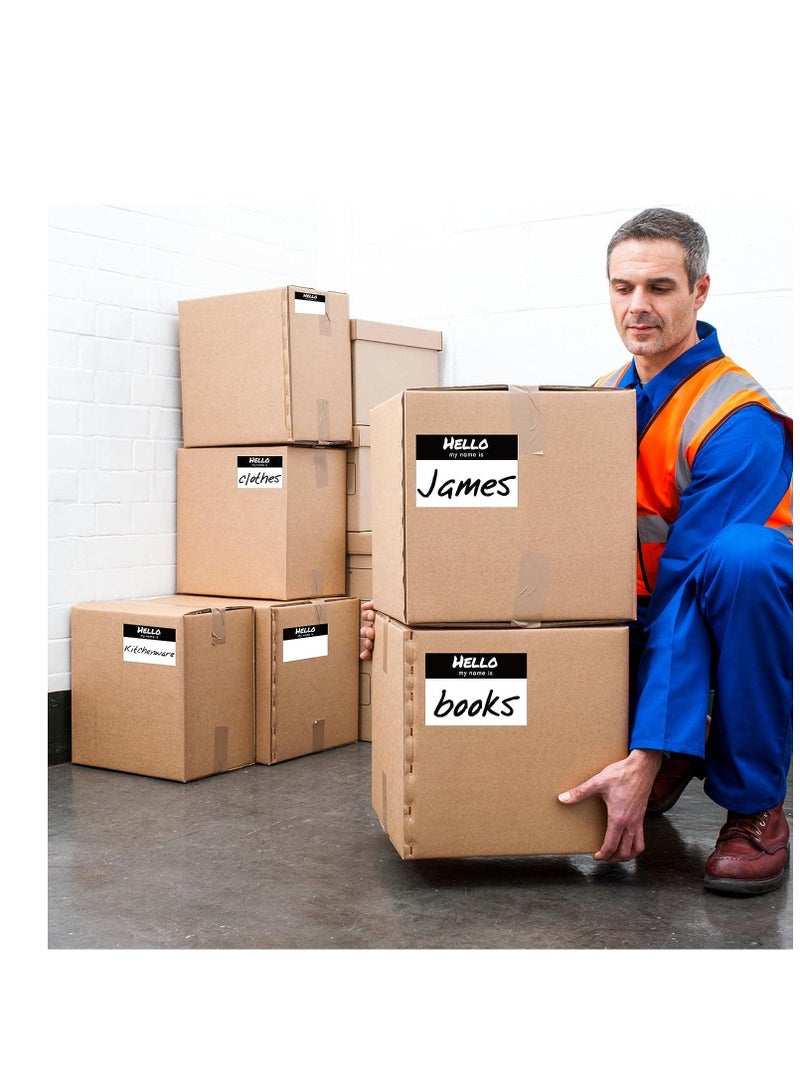 KASTWAVE Name Tag Stickers, "Hello My Name is" Name Tags Stickers, Newborn Baby Name Sticker, for Themed Party Family Home School Office Conferences, 3"x 2", 450 Pcs - Image 5