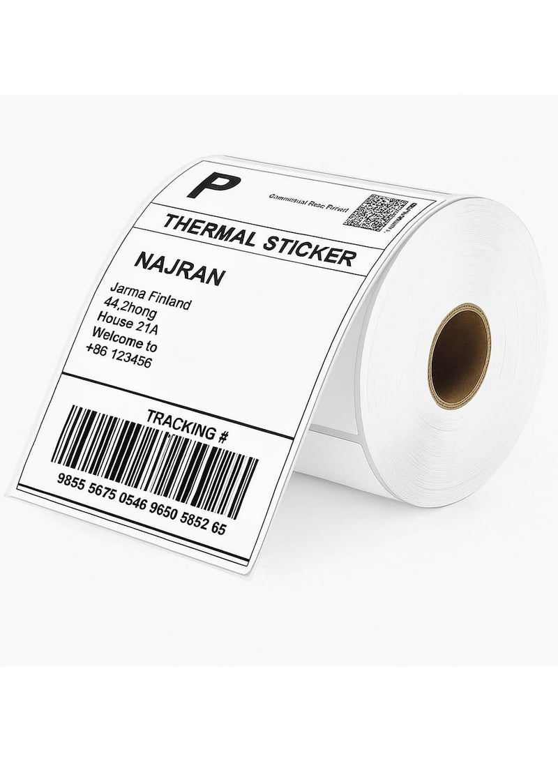 ملصقات شحن حرارية احترافية (500 ملصق) بمقاس4*6 بوصه (150mm*100mm) غراء قوي، مقاومة فائقة للخدش والسوائل، وسهولة في الاستخدام - Image 1