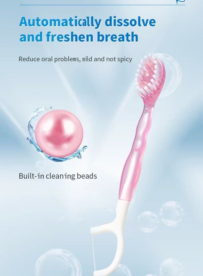 Generic 12-Piece Bagged 5-in-1 Disposable Toothbrush Travel Toothbrush Oral Care set, Including Dental Floss, Tongue Scraper, Toothbrush, Floss Brush, Toothpaste And Floss Sticks.  - Image 5