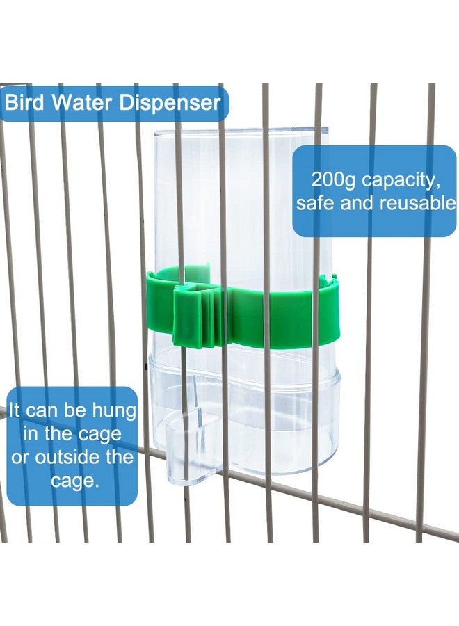 هامليدي وحدة تغذية الطيور بدون فوضى، وحدة تغذية الببغاء الأوتوماتيكية، حاوية طعام البذور المصنوعة من الأكريليك، موزع مياه الببغاء، ملحقات القفص للطيور المحبة والبادجي والكناري - Image 5