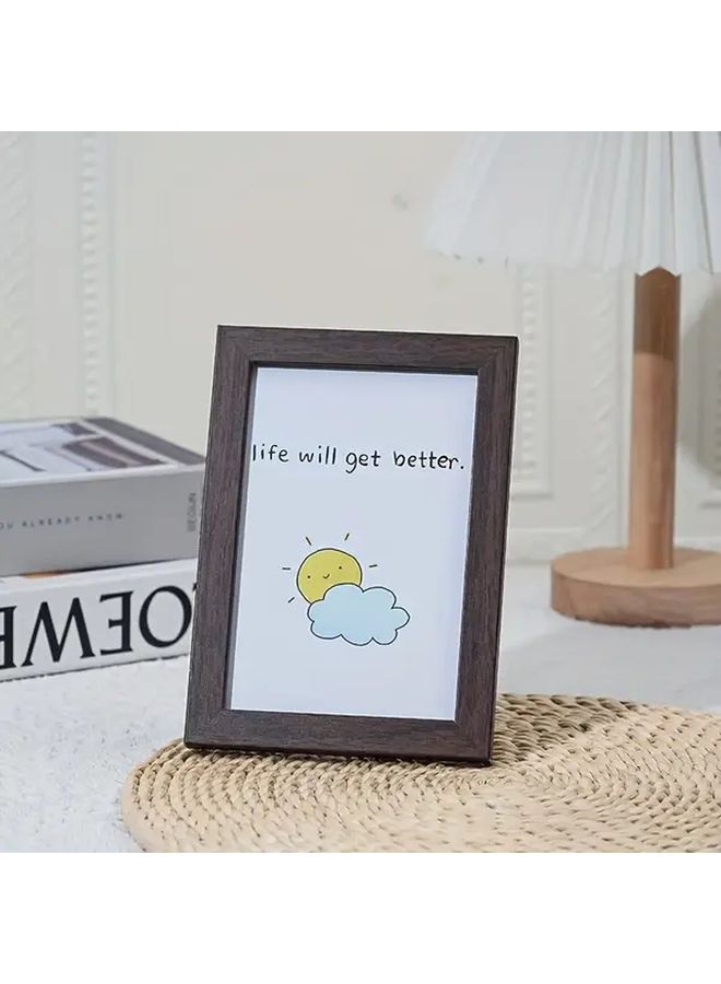 Modern Minimalist 6x4 Inch Wood Color Artificial Photo Frame Horizontal Rectangular Tabletop Display - Image 4