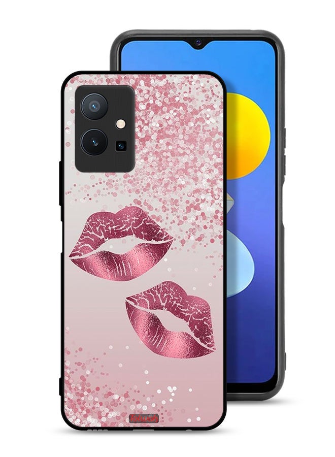 Tolwak Vivo T1 5G Protective Case Cover Glitter Lips - Image 1