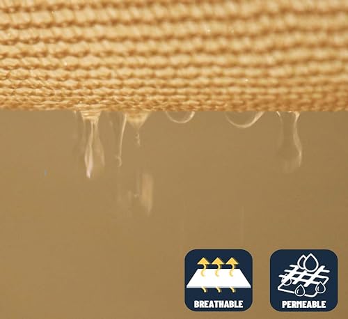 GREEN DECOR HDPE Fabric 85-90% Sun&Uv Ray Blockage Triangle Shape Sun Shade Sail With SS Ring & Rope for Canopy Cover,OutdoorPatio,Garden,Pergola, Balcony Tent(Beige Color,10X10X10 FT)Pack of 1 Piece - Image 5