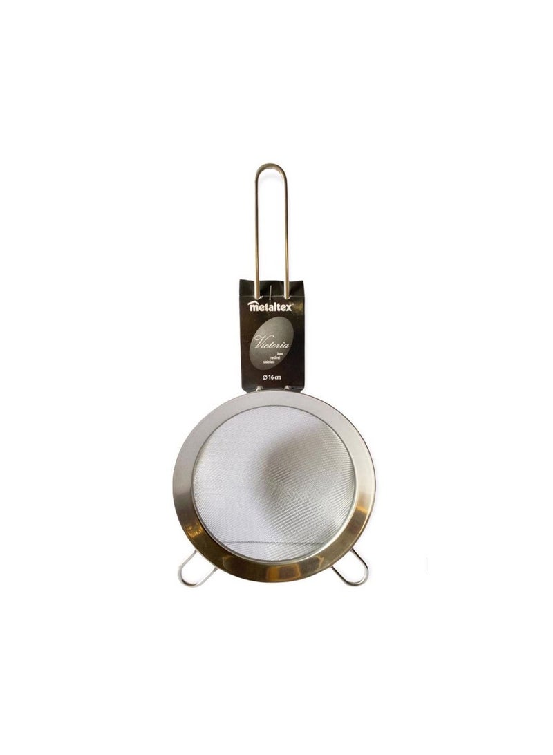 Metaltex 16cm Stainless steel Strainer Fine Mesh Sieve with with Handle for Sifting Loose Tea Cocktail Juice Oil Flour Spices Cooking Baking Sifter  - Image 2
