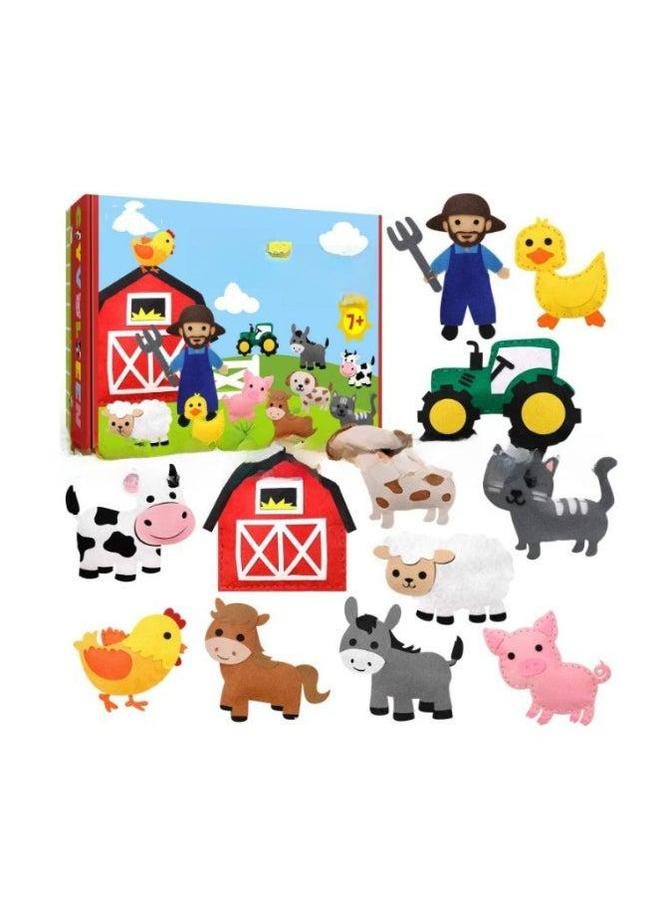 Creative Farm Animal Sewing Craft Children's Early Education Diy Educational Toys Felt Pack-Color:Red Socks (opp Packaging)  - Image 1