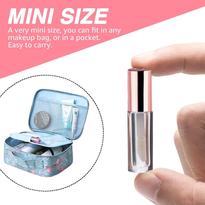 AMORIX AMORIX 50PCS Mini Lip Gloss Tubes with Wand 1.2ml Empty Lip Gloss Containers Refillable Travel Lip Balm Bottles for Samples with 5ml Syringes DIY Lip Gloss Base + Tag Labels (Rose Gold)  - Image 3