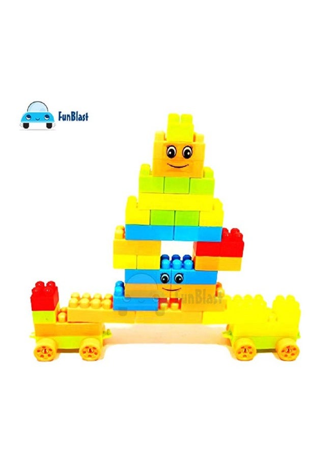 FunBlast FunBlast Building Blocks - Blocks for Kids with Wheel, Learning & Educational Toy Set for Girls, Boys, Kids, Bag Packing, Best Gift Toy (Set of 46 Pcs)  - Image 2