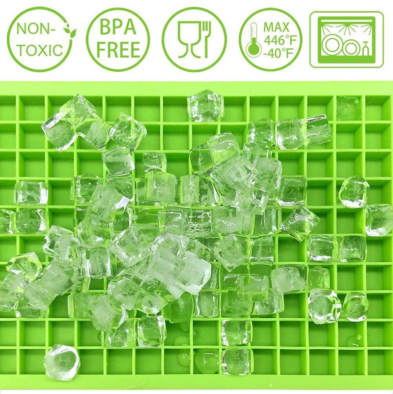 BluBasket Silicone 160 Small Ice Cube Molds Easy Release Crushed Ice Cube for Chilling Whiskey Cocktail BPA Free Flexible Stackable and Durable Soft Mold Storage Containers Pack of 3 - Image 4