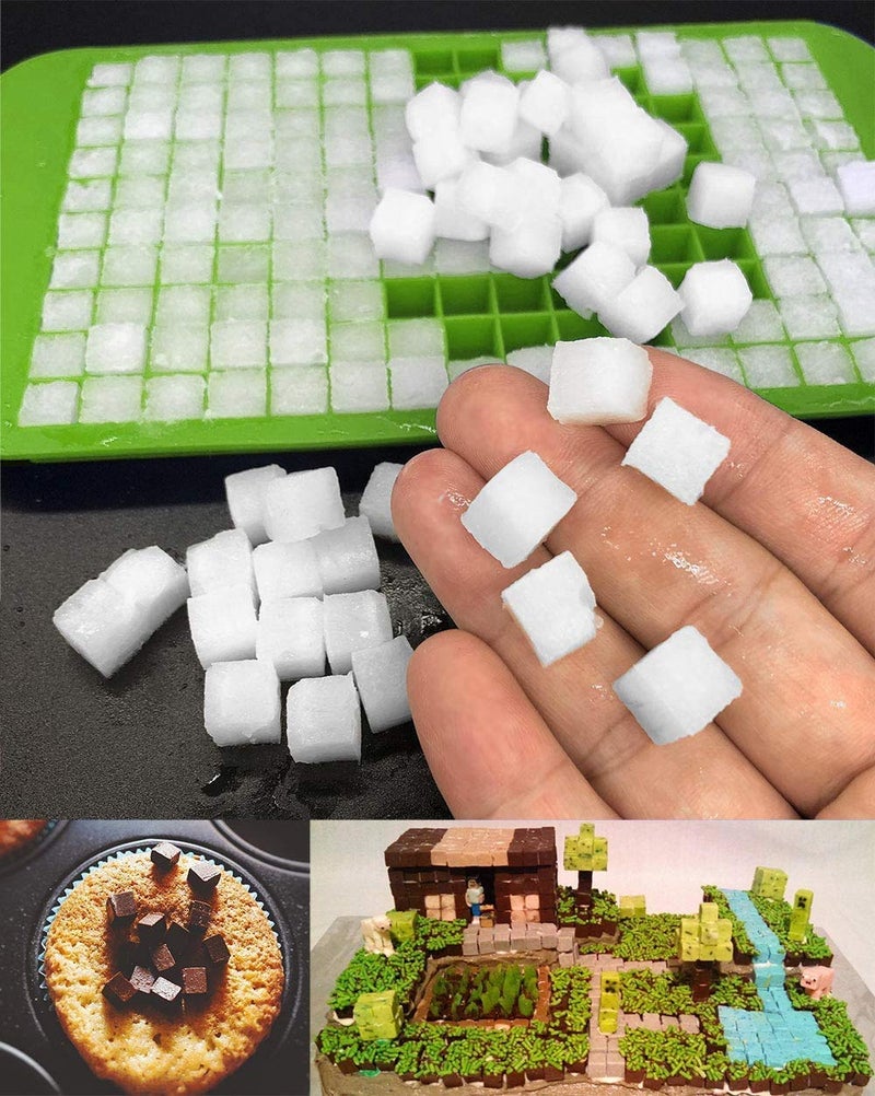 BluBasket Silicone 160 Small Ice Cube Molds Easy Release Crushed Ice Cube for Chilling Whiskey Cocktail BPA Free Flexible Stackable and Durable Soft Mold Storage Containers Pack of 3 - Image 5