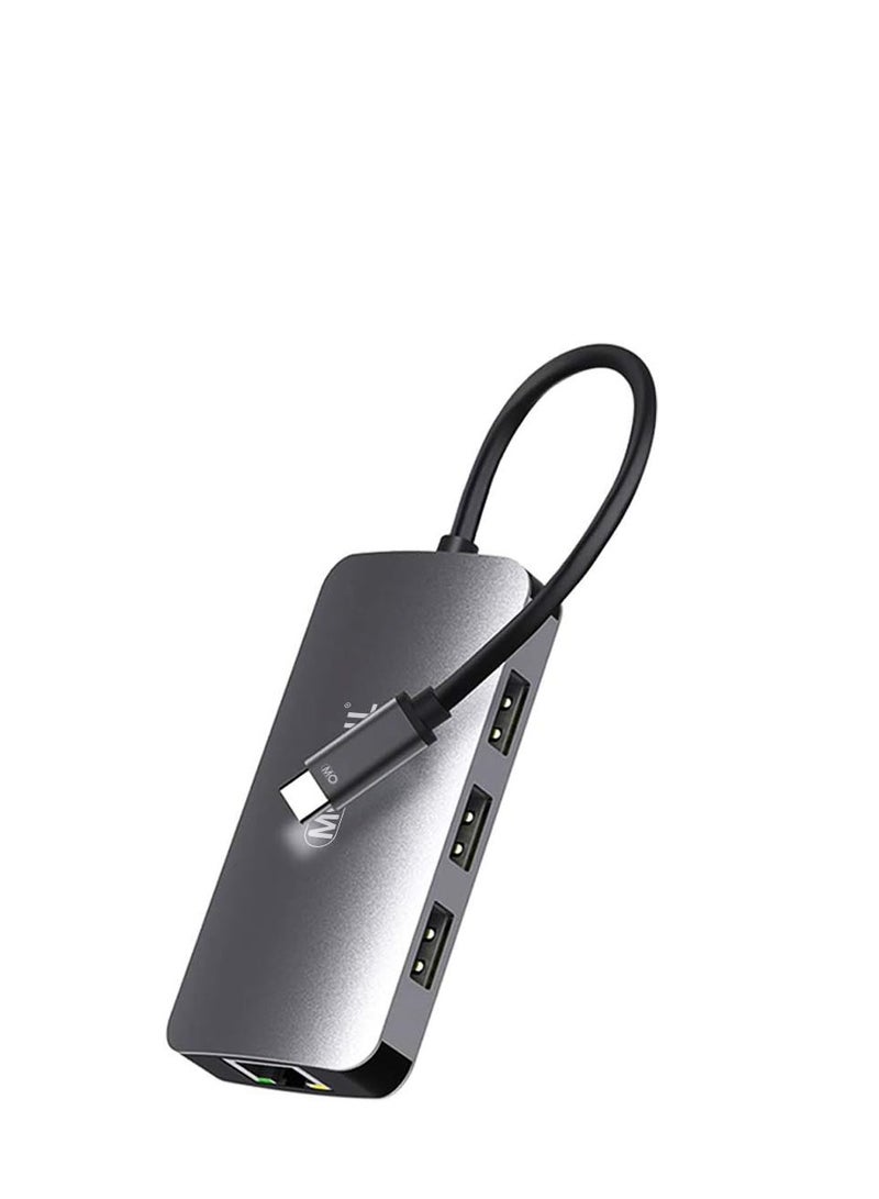 MOWSIL 6 in 1 USB C Hub 4K HDMI and FHD VGA Dual Video Output Type C Hub, PD 100W, Gigabit Ethernet, 3 USB 3.0 Ports, USB C to 3.5mm, SD/TF Slot Multiport Adapter for MacBook Pro/Air 2023 - Image 1