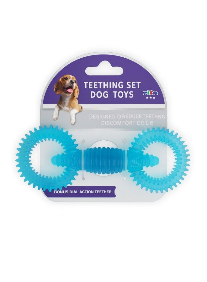 Dual Ring Dog Teething Toy, Freeze to Soothe Painful Gums, Promotes Dental Hygiene, Discourages Destructive Chewing - Image 1