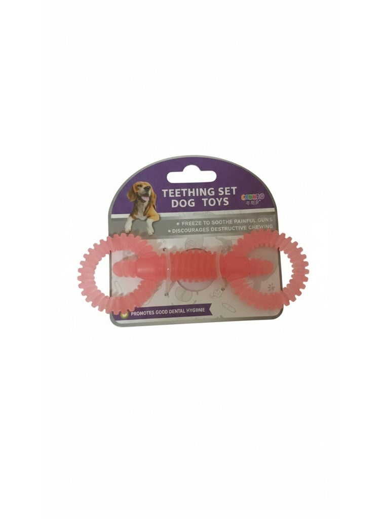 Dual Ring Dog Teething Toy, Freeze to Soothe Painful Gums, Promotes Dental Hygiene, Discourages Destructive Chewing - Image 2