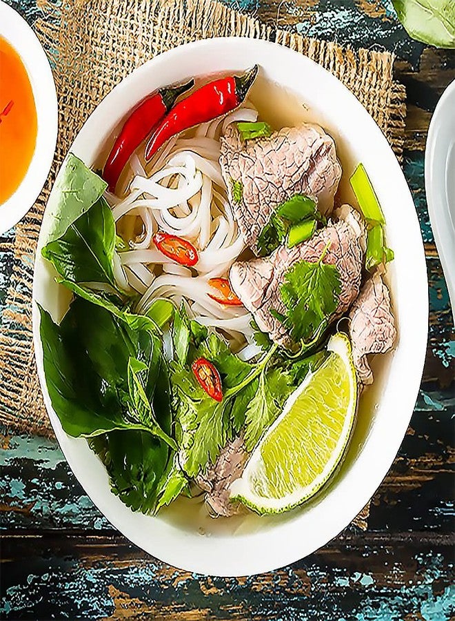 Hesen أوعية شوربة كبيرة من هيسن سعة 60 أونصة، أوعية فو، طقم أوعية رامين كبيرة مكون من 3 قطع، أوعية كبيرة من البورسلين الأبيض الكريمي مقاس 8 بوصات... - Image 3