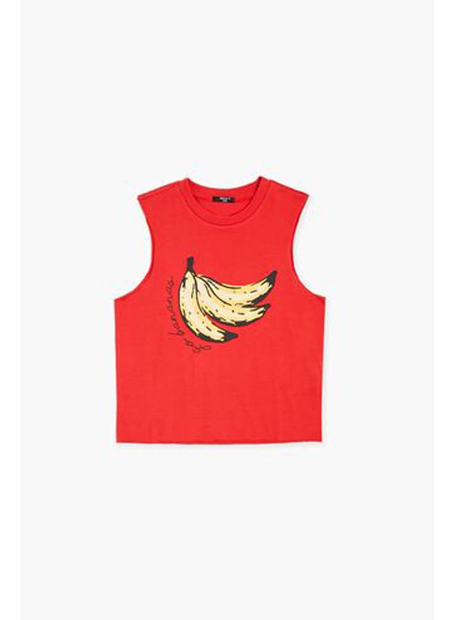 FOREVER 21 بلوزة بدون أكمام بطبعة "Go Bananas" للأطفال (بنات وأولاد) - Image 1