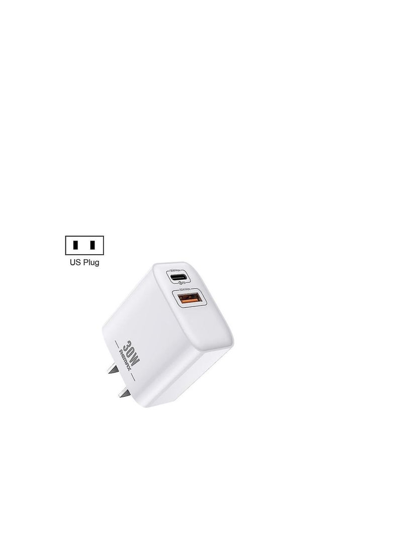 ريماكس شاحن منزلي ريماكس 30 واط كيو سي + بي دي شحن سريع بمنفذين RP-U82 - Image 1